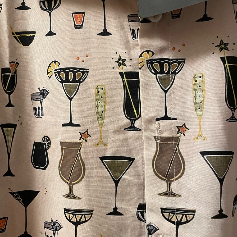 Hawalili Fun Cocktail Print Shirt Size XL